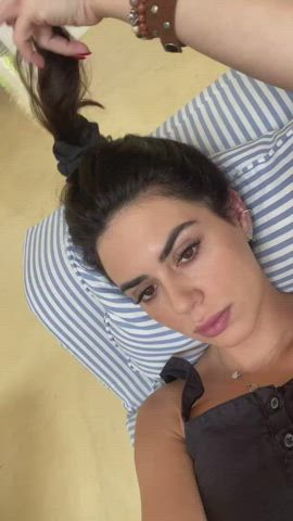 Brazilian Brown Eyes Brunette Dani Facial Goddess Labia Tease clip