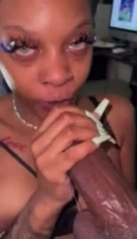 amateur bbc big dick blowjob ebony onlyfans spit sucking clip