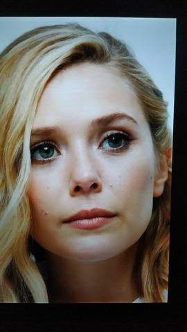 blonde celebrity cum cumshot elizabeth olsen facial tribute clip