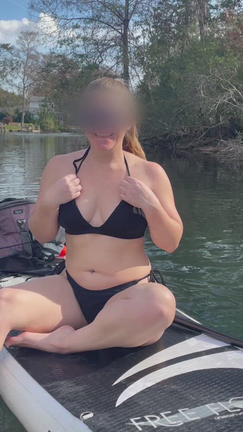 beach bikini flashing natural tits outdoor public tits clip