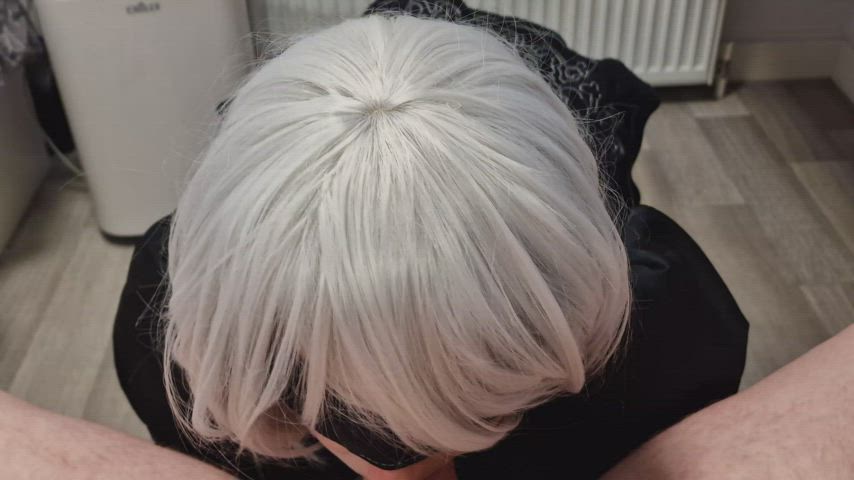 blindfolded blowbang blowjob cosplay deepthroat lipstick clip