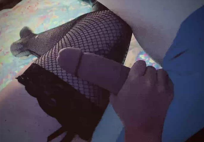 Big Dick Handjob Stockings clip