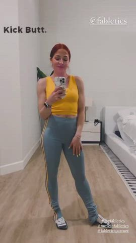 abs redhead small tits yoga pants clip