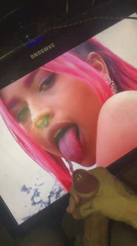 cumshot tongue fetish tribute clip