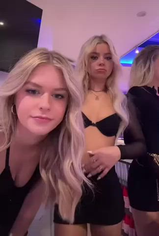blonde flashing small tits clip