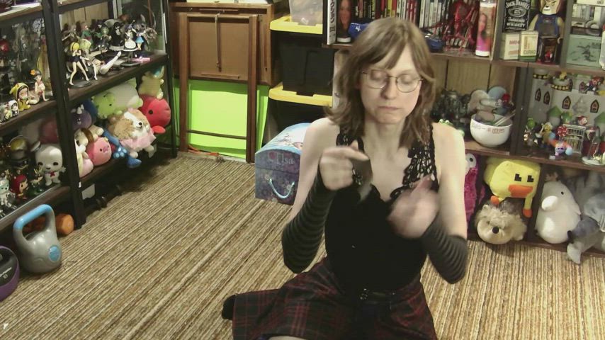 bondage clothed gagged glasses short hair trans trans woman clip