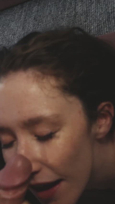 cum cumshot cute facial pretty ropes smile covered-in-cum facials clip
