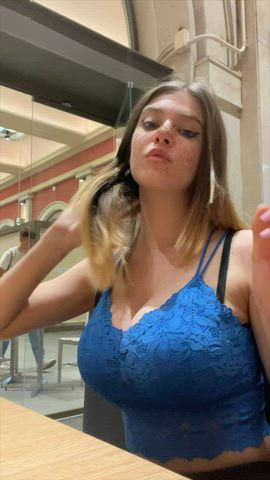 armpit big tits busty huge tits natural tits non-nude shaved tease teen tiktok clip