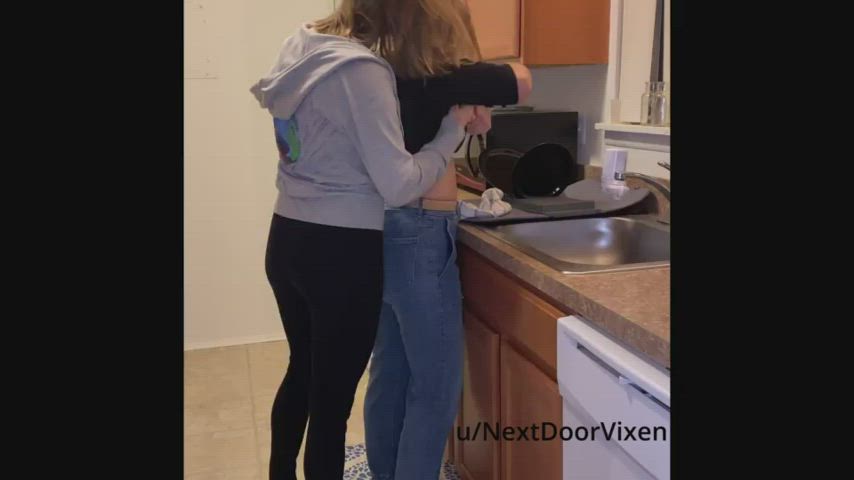 Cuckquean Hotwife Kitchen Lesbian Strip clip