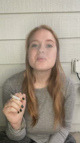 Big Tits Outdoor Smoking clip