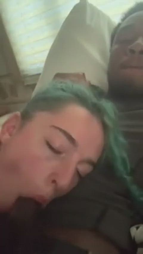 amateur bbc big dick blowjob goth green hair clip
