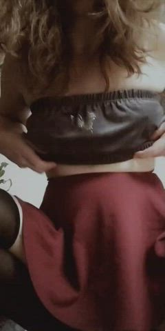 cock femboy girl dick skirt thighs tits titty drop trans trans woman clip