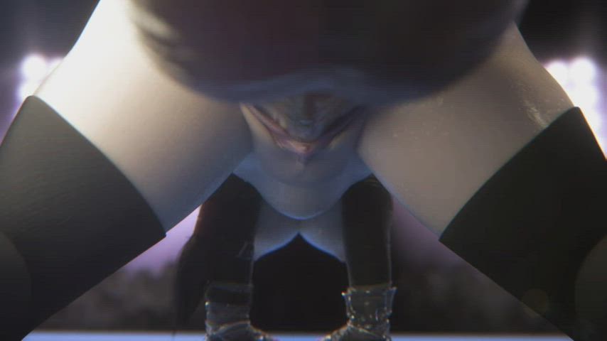 3d animation moaning monster cock slow motion clip