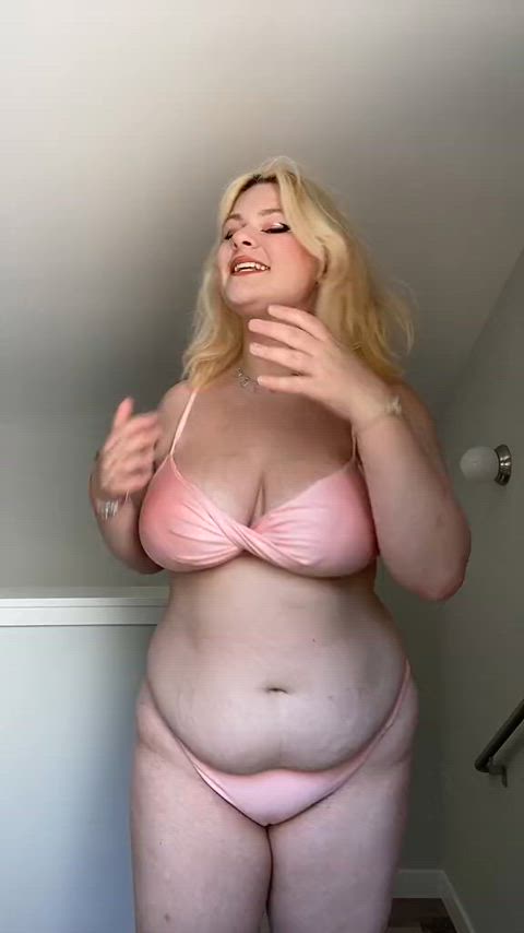 bbw blonde chubby dancing tiktok underwear clip