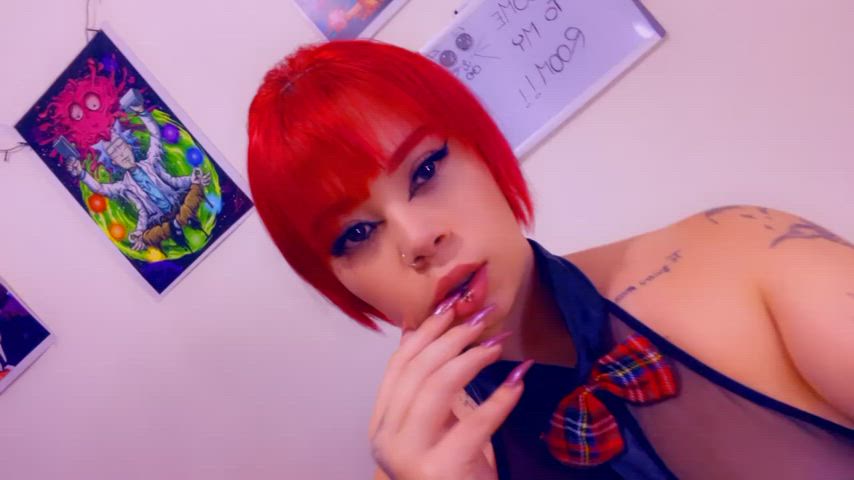big tits lingerie masturbating natural tits pussy redhead student clip