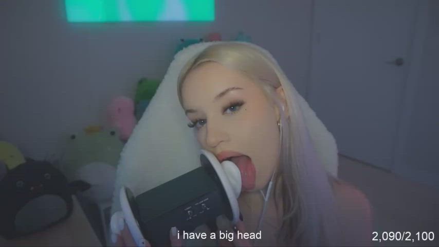 asmr blonde tongue fetish clip