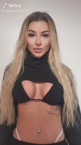 Blonde Cleavage Handjob Tease TikTok clip
