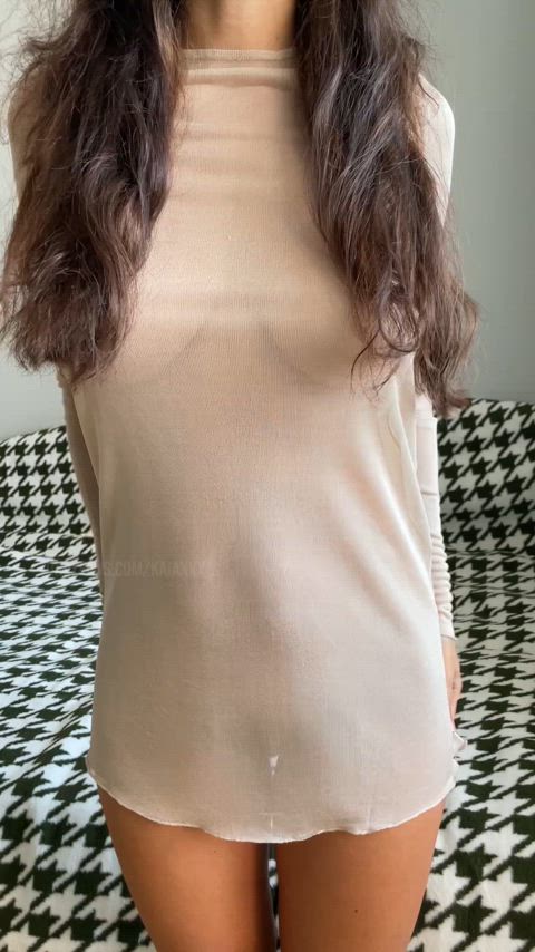 big tits boobs busty erect nipples milf pussy lips see through clothing shaved pussy