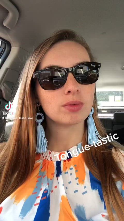 redhead tongue fetish long tongue tongue clip