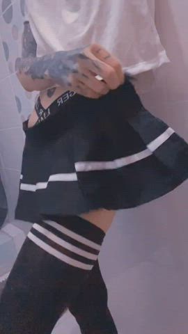 Cute Legs OnlyFans Pale Pretty Schoolgirl Skinny Small Tits Stockings clip