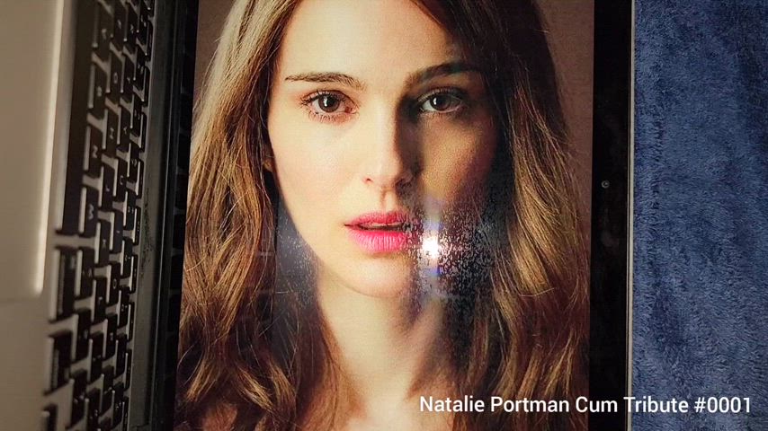 celebrity cum cumshot facial jerk off natalie portman tribbing tribute clip