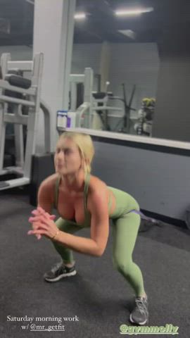 Blonde Cleavage Workout clip