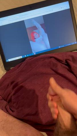 cumshot redhead spreading tribute clip