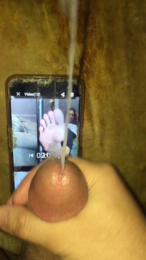 cum on feet cumshot feet fetish onlyfans clip