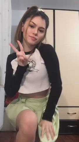 Schoolgirl Sex Doll Skirt Teasing Teen TikTok clip