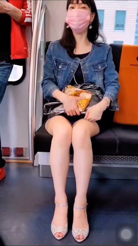 blue japanese panties seducing upskirt clip