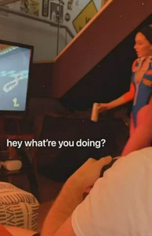 blonde blowjob deepthroat fishnet green eyes innocent clip