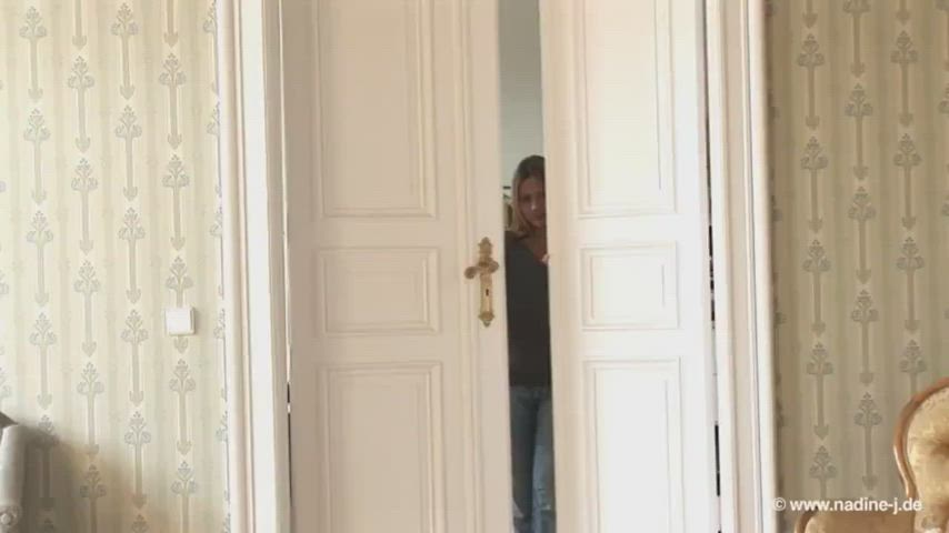 Clothed German Huge Tits Nadine Natural Tits Softcore Solo T-Shirt Tease clip