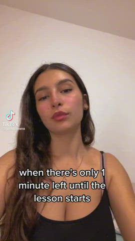 big tits bra brunette busty clothed college handjob tease tiktok clip