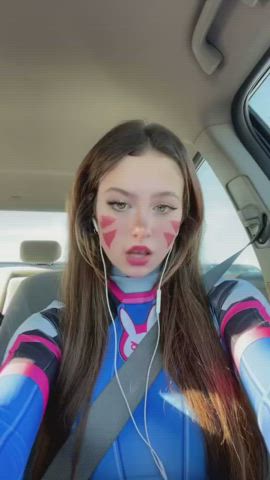 ahegao big tits brunette cosplay cute lips lipstick tiktok white girl clip