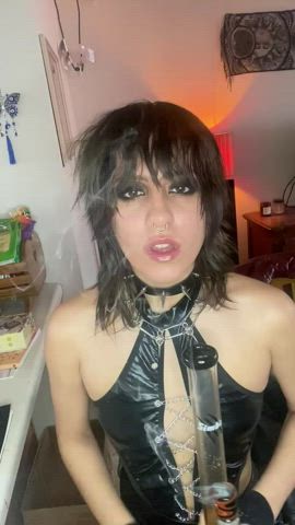 Goth Leather Pretty Smoking clip