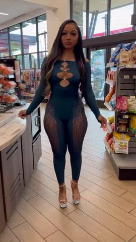 catsuit exhibitionist heels clip