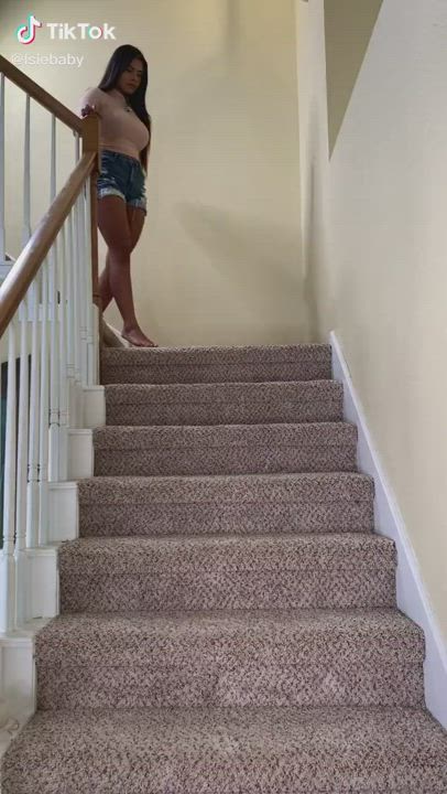 Bouncing down the stairs