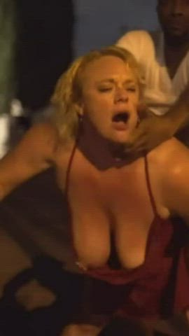 interracial milf public clip