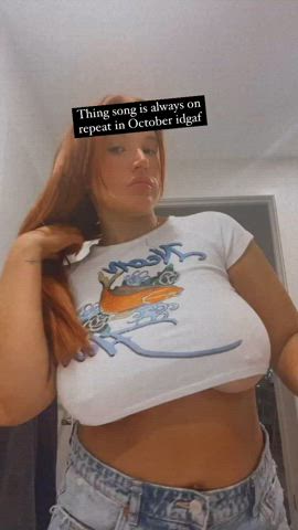 big tits boobs nipple piercing tits underboob clip