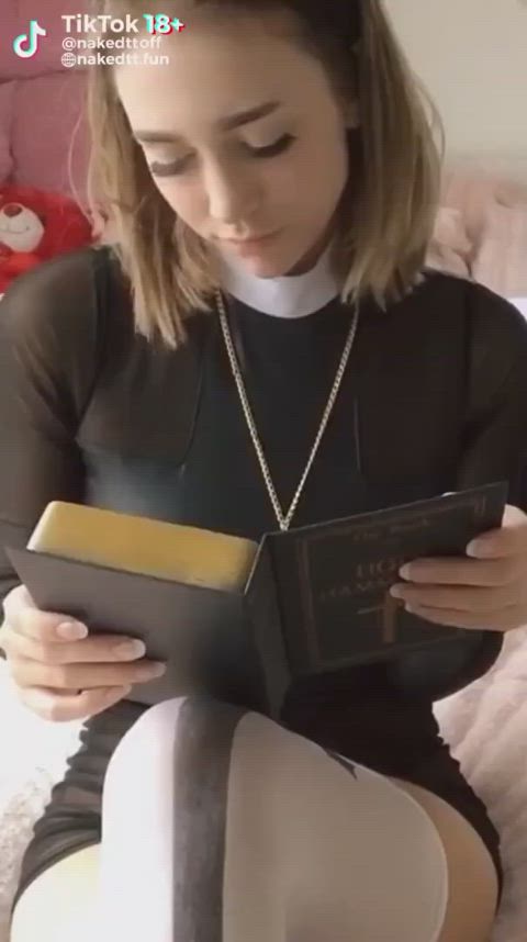 amateur cosplay nun tiktok adorable-porn clip