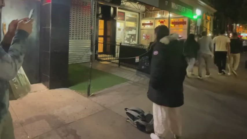 asian ass bending over public tight ass clip