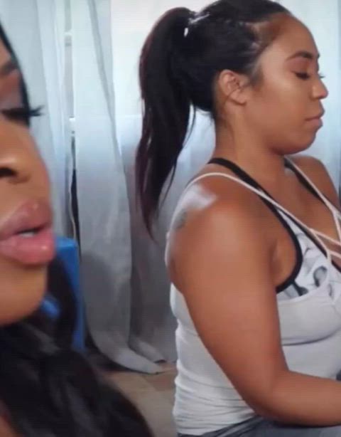 aryana adin babe big tits blowjob cock ebony interracial thick yoga yoga pants clip