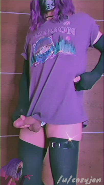 Ass Cock Crossdressing Femboy Mask Masturbating clip