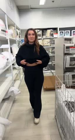 brunette flashing tits clip
