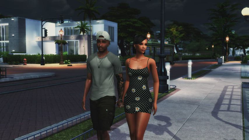 3d ebony ebony couple kissing romantic clip