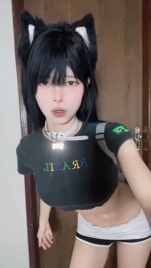 amateur brazilian cosplay teen tik-tok clip