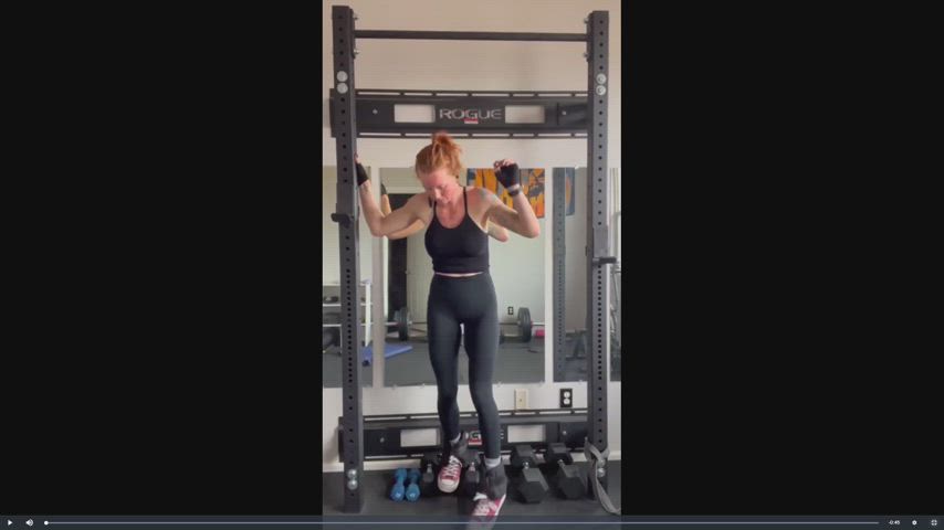amateur athletic exposed milf natural tits redhead sport tits clip