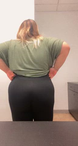 adjusting my leggings at work