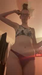 Glasses Small Tits Thong clip