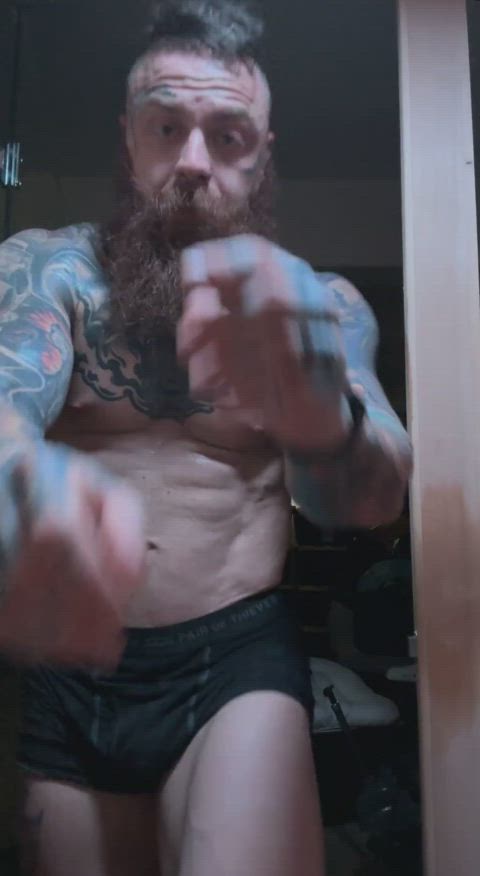 abs beard muscles nsfw solo tattoo clip